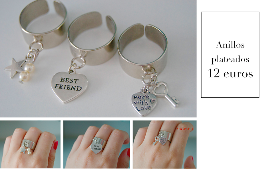 Anillos plateados Nling Bling